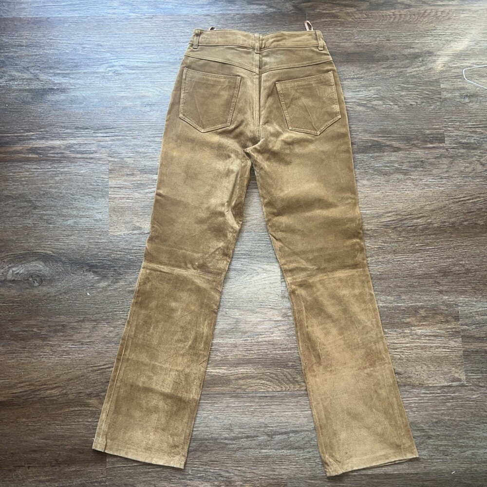 Vintage Women’s Jou Jou Skins Light Brown 100% Suede Leather Pants Size 5/6 - Picture 6 of 13